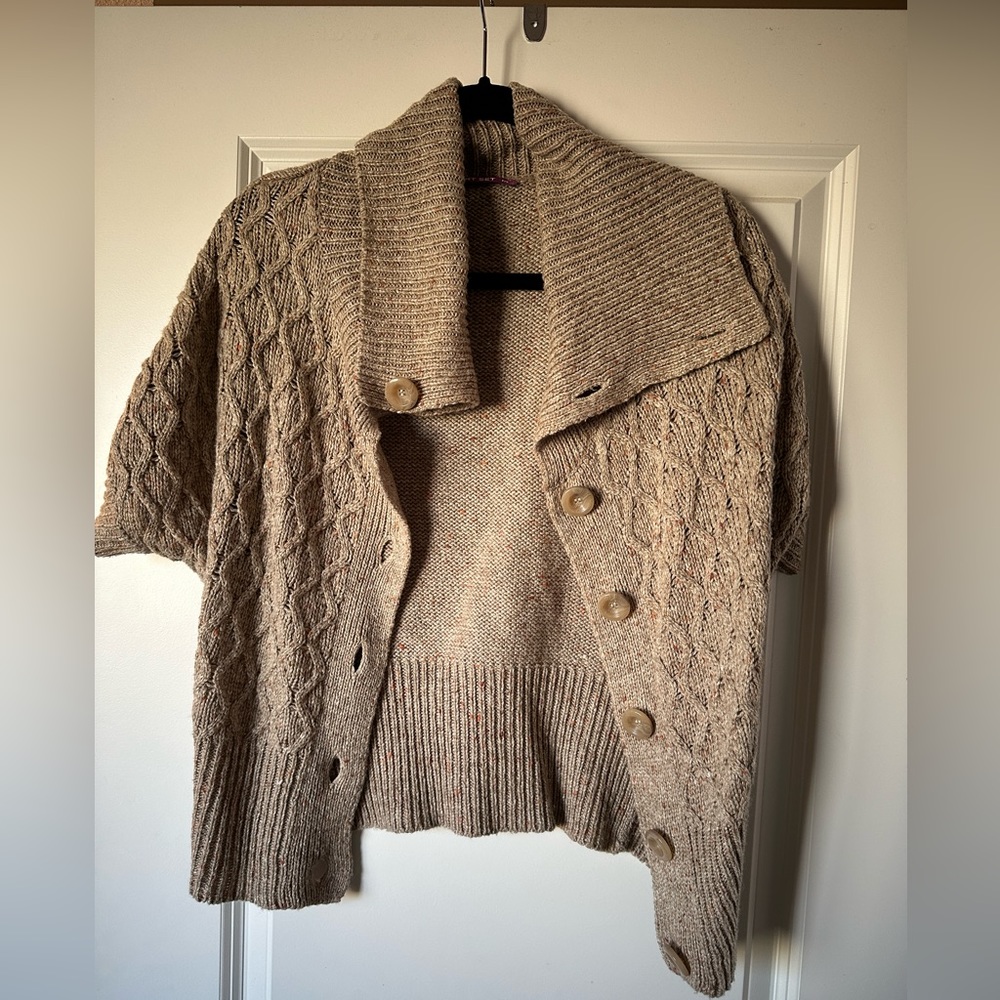 Brown Short sleeve cardigan